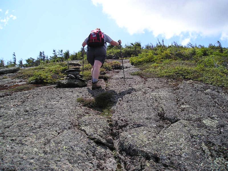 GooseEye (11).JPG - Danielle ascending the ledges.